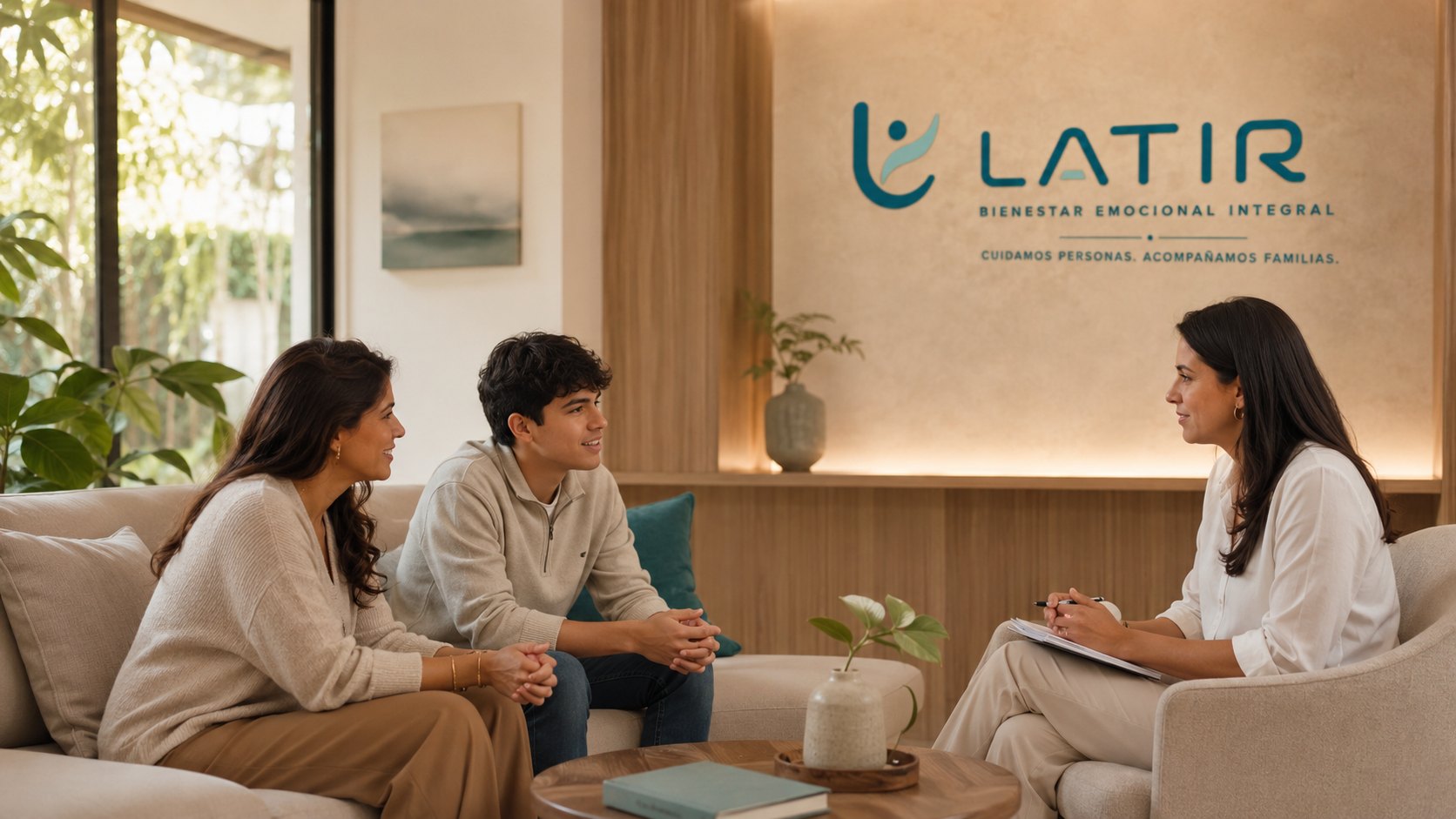 Familia en consulta de orientación emocional en Clínica LATIR